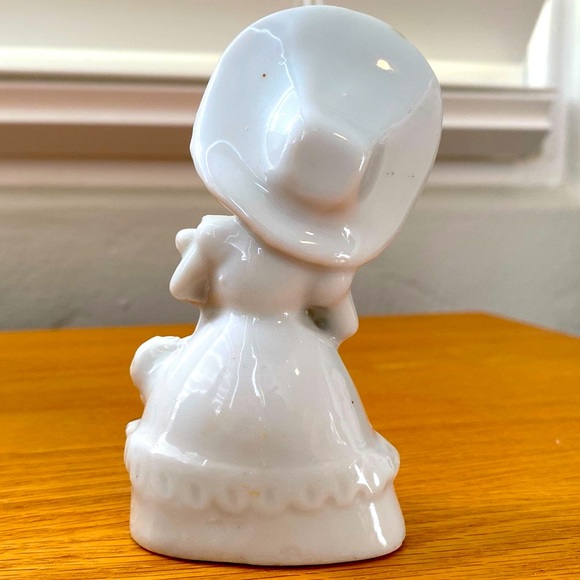 Napco Lefton Japan porcelain farmer girl watering can hat plant gardening 🪴 vtg - Picture 3 of 6